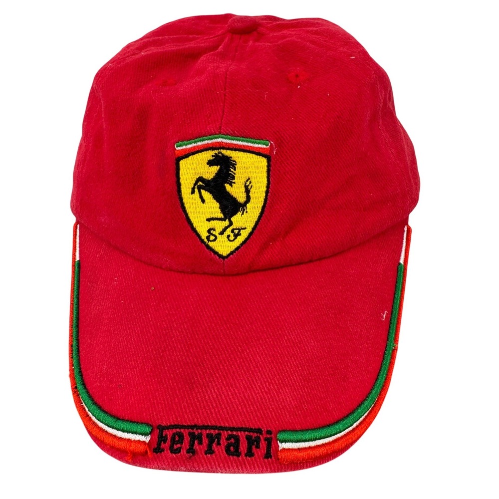 Ferrari Baseball Cap Kids One Size Red Embroidered Logo Racing F1 Hat